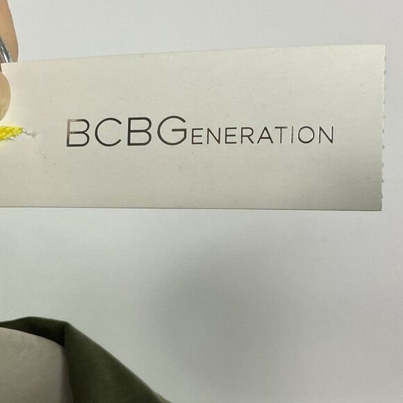 NWT BCBGeneration Olive Green Shirt Dress Button-Up Tab Sleeve Women's Small - Picture 12 of 14